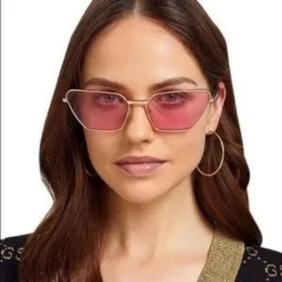 New l - 💯 Original Gucci Pink Geometric Ladies Sunglasses GG0538S 005 - Picture 1 of 16